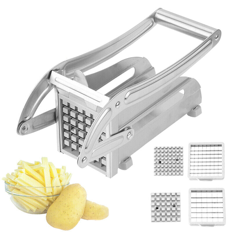 Stainless Steel French Fry Maker Vegetable Cutter with 2 Blades_2