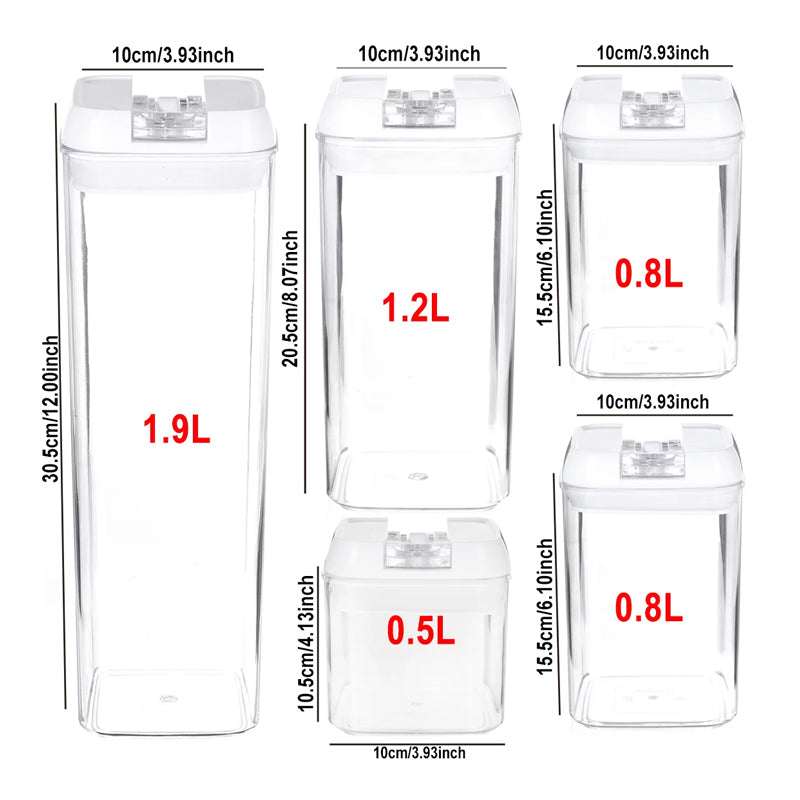 Pack of 7 Plastic Food Storage Organizing Container with Airtight Lids_4