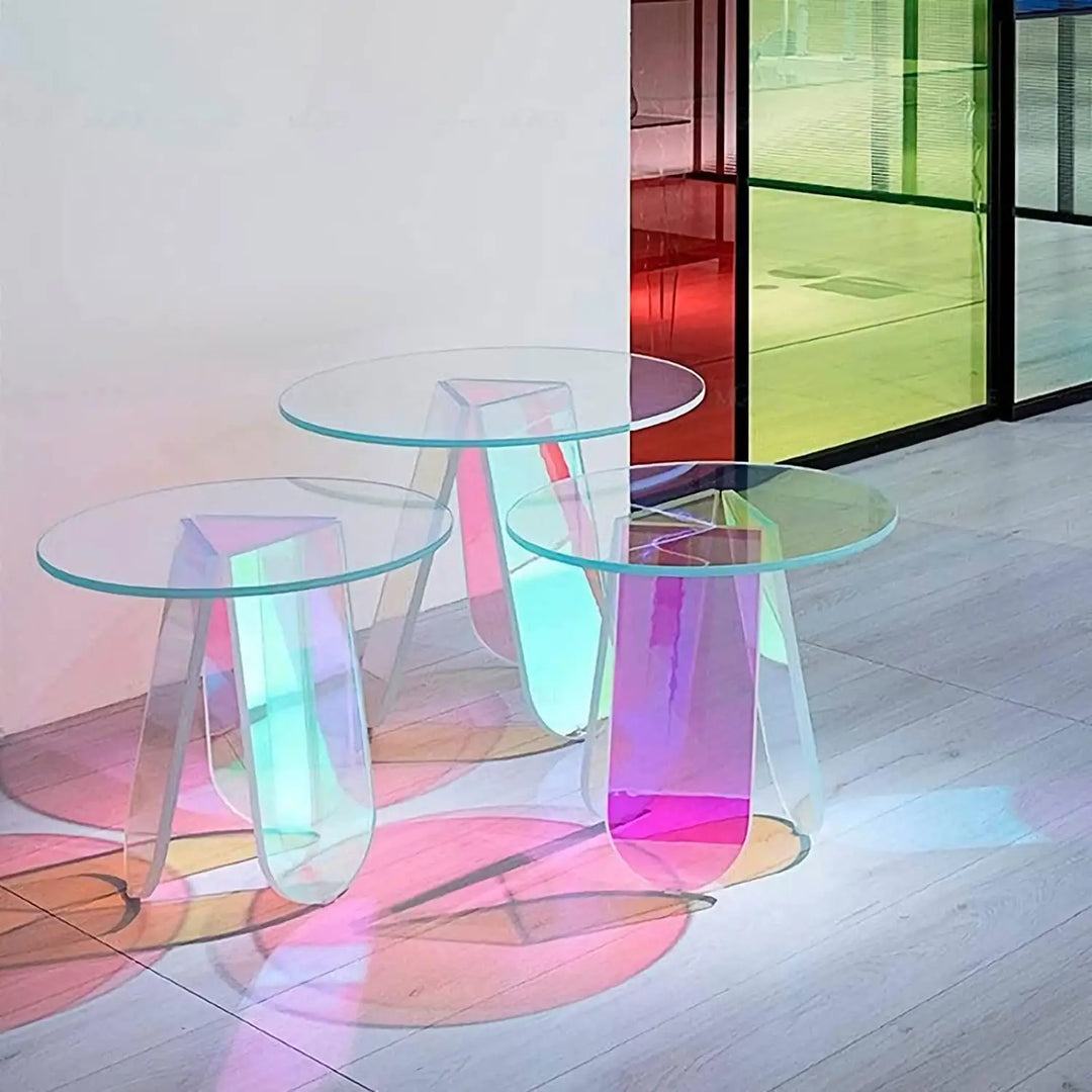 Brilliant Acrylic Rainbow Coffee Table from kirks box