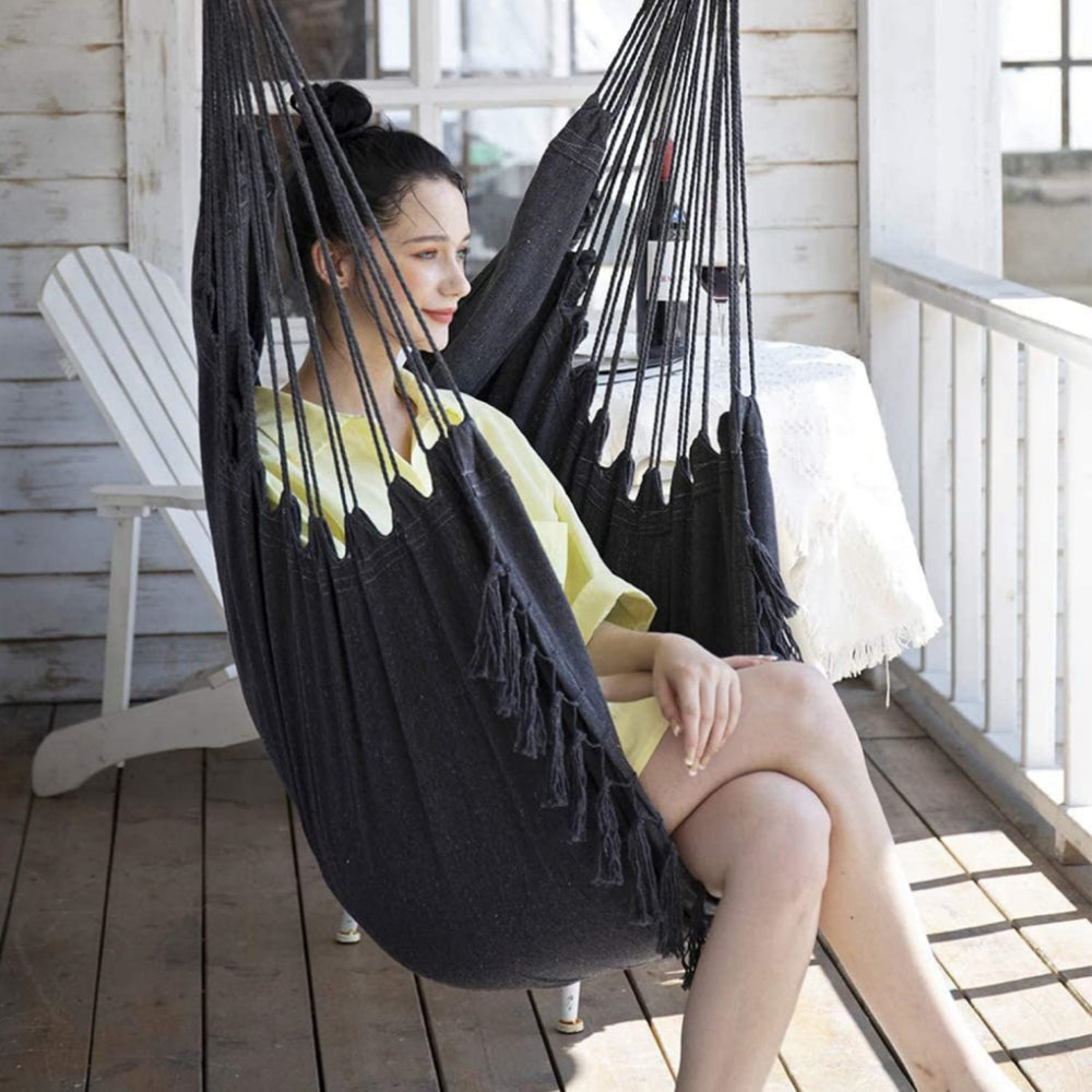 HYPERANGER Hammock Chair Hanging Rope Swing with 2 Cushions_6