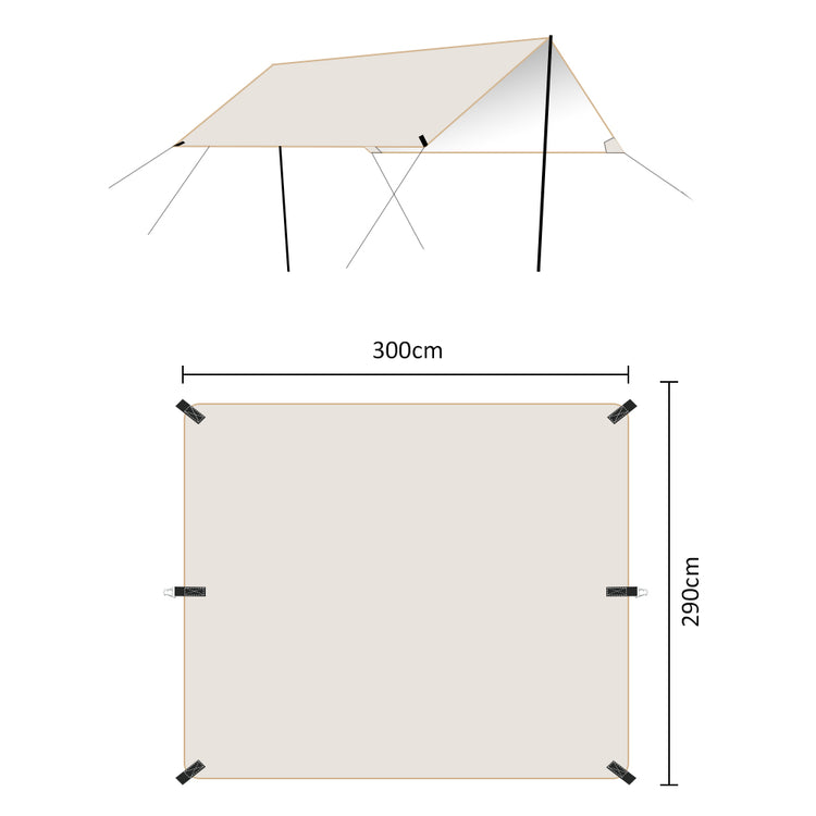 HYPERANGER UPF50 Outdoor Silver Coated Canopy Tent_8