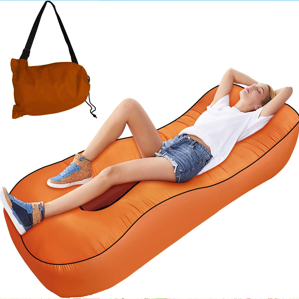 HYPERANGER Ergonomic Inflatable Lounger Beach Bed Camping Air Sofa_2