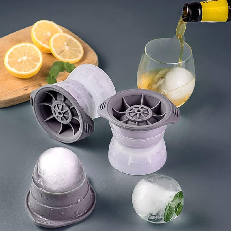 Pack of 2 Sphere Shape Ice Molds Quick Release  Ice Ball Maker for Cocktail_7