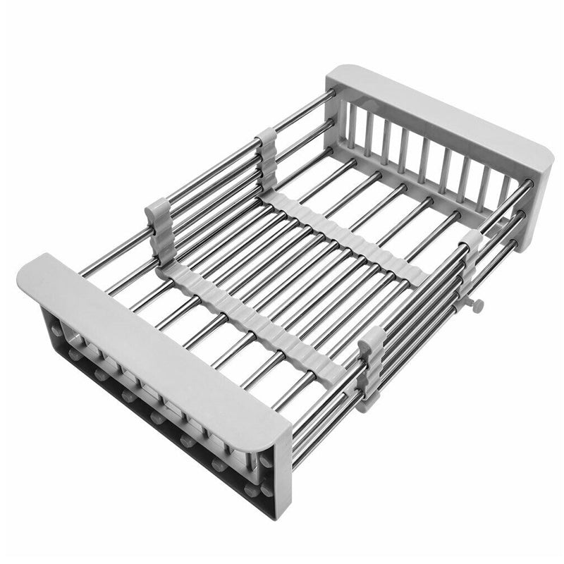 Expandable Dish Drying Rack Telescopic Retractable Over the Sink Strainer_0