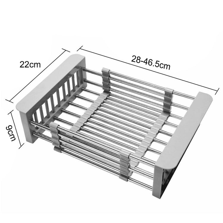 Expandable Dish Drying Rack Telescopic Retractable Over the Sink Strainer_1