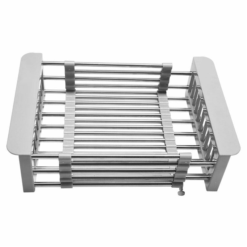 Expandable Dish Drying Rack Telescopic Retractable Over the Sink Strainer_3