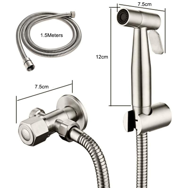 Stainless Steel Handheld Douche Bidet Toilet Sprayer Bathroom Accessory_2
