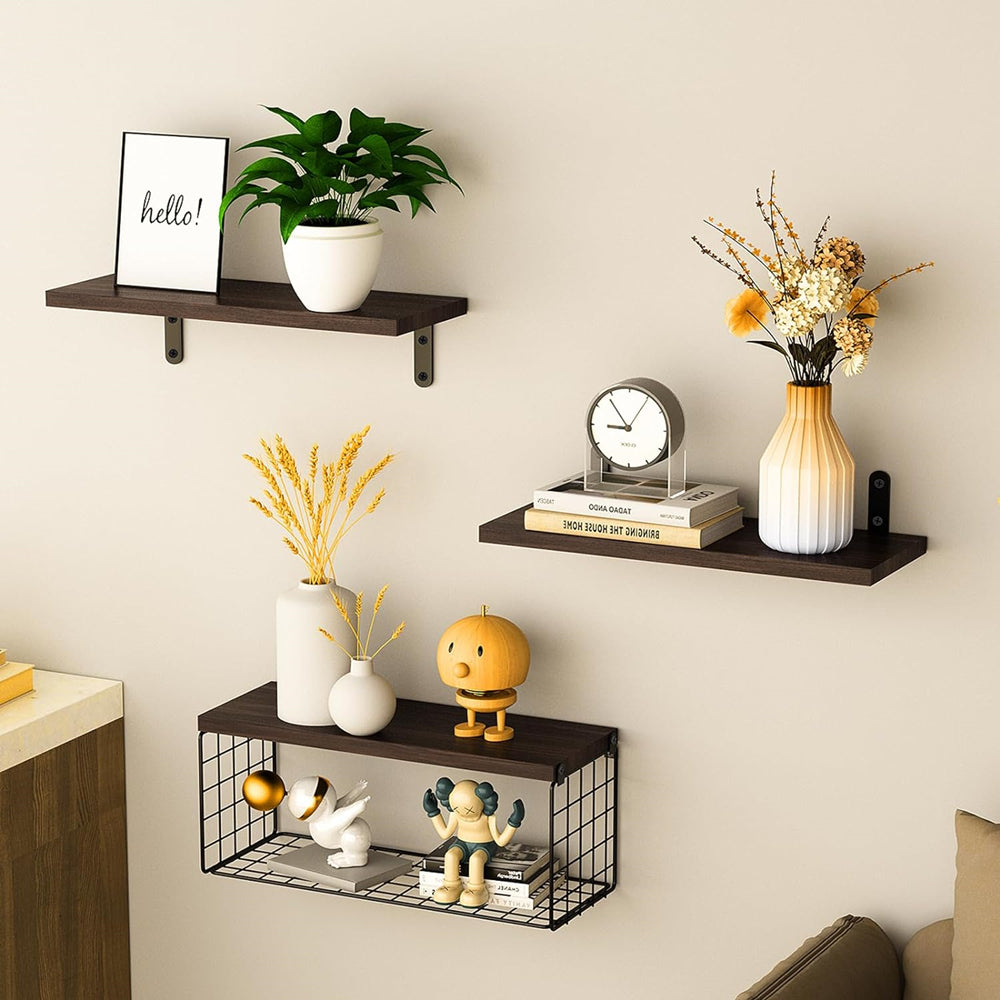 STORFEX Wall Organizer With Basket - Stylish And Space-Saving Wall Mounted Shelves_2