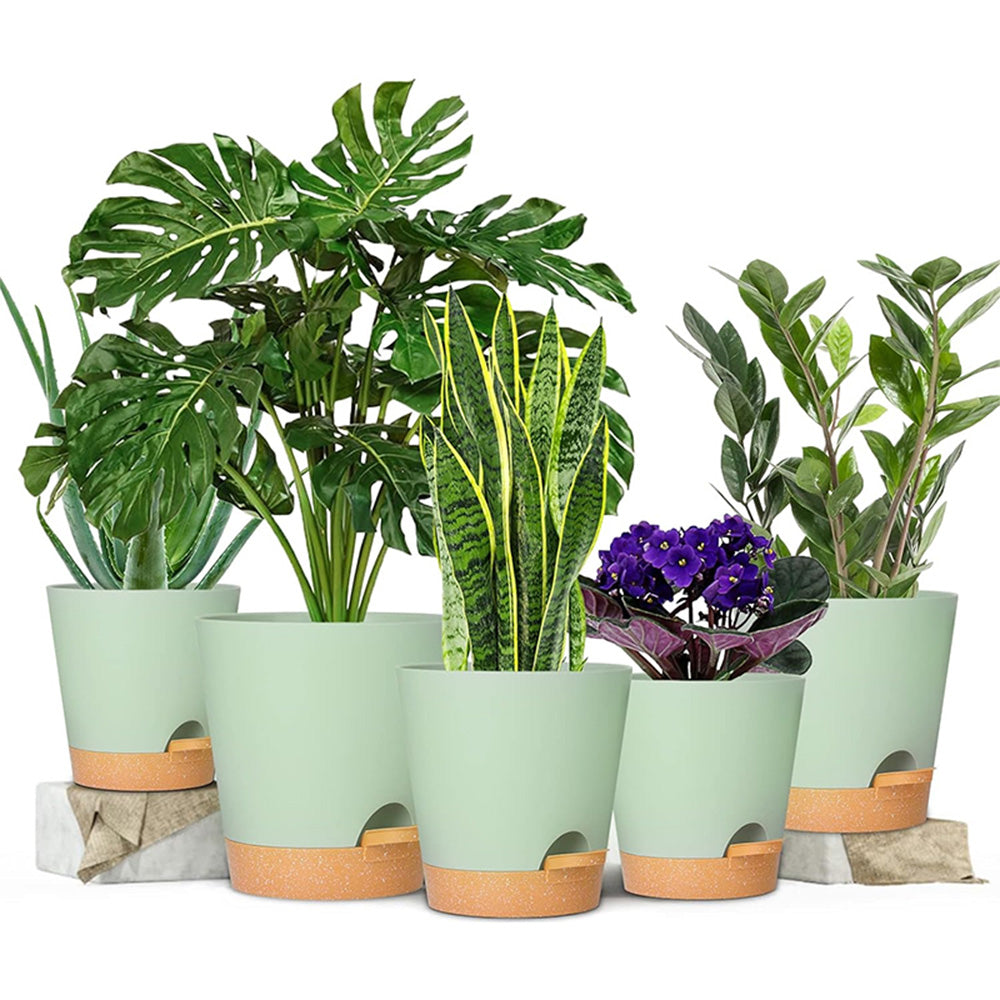 GREENHAVEN Self Watering Planters with Drainage Hole - Set of 5_5