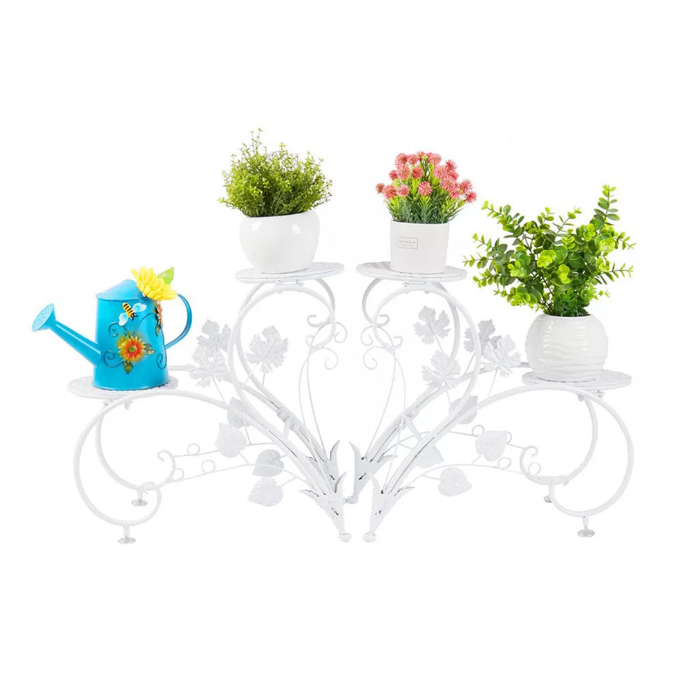 Set of 2 Heavy Duty Metal Round Plant Stand Rustproof Flower Pot Display Holder_6