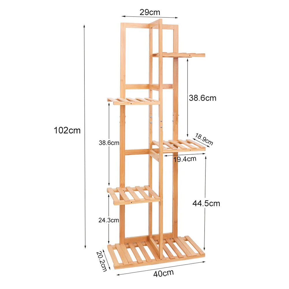 5/6 Pot Vertically Bamboo Flower Shelf Rack Pots Display Corner Shelving_9